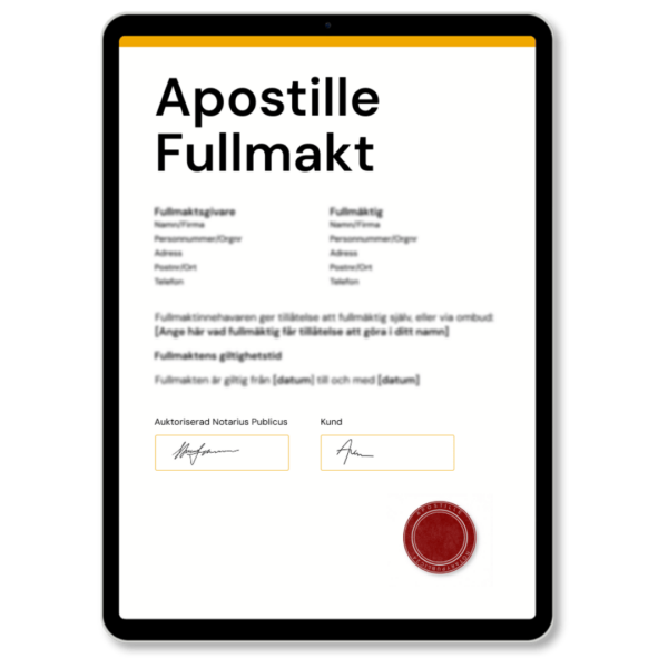 Apostille Fullmakt