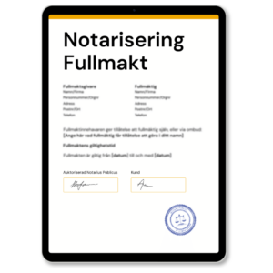 notarisering fullmakt 1